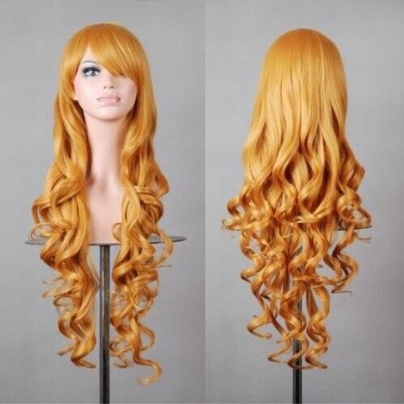 Lady Long Curly Wigs Fashion Cosplay Costume Hair Anime - Picture 10 of 13